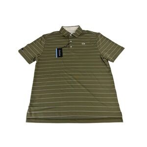 Good Good Golf Stance Stripe Polo Shirt Mens Size Medium M Green NWT
